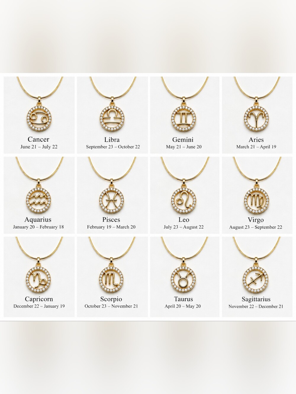 Aries Zodiac Crystal Necklace Celestial Astrology Jewelry March April Birthday - Picture 2 of 4